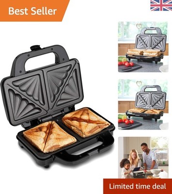 Deep Fill 4-Scheiben Sandwich Toaster: 900W Elektrogrillmaschine in Silber/Schwarz