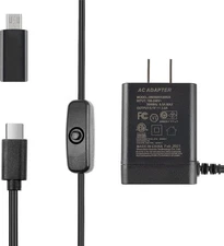 5.1V 3A Power Supply Compatible with Raspberry Pi 4 ON/Off Switch, Black 