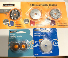 Lot of FISKARS Replacement Blades: 2 F 28 mm, 1 B 45 mm and 3 Curly B 45 mm READ