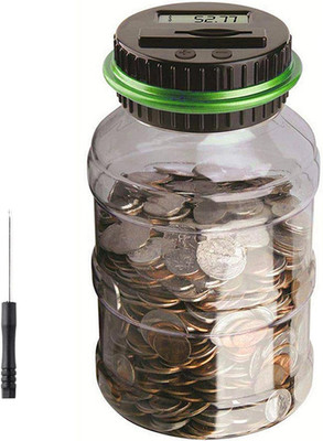 Digital Counting Money Jar, Digital Coin Counter with LCD Display Large Capacity