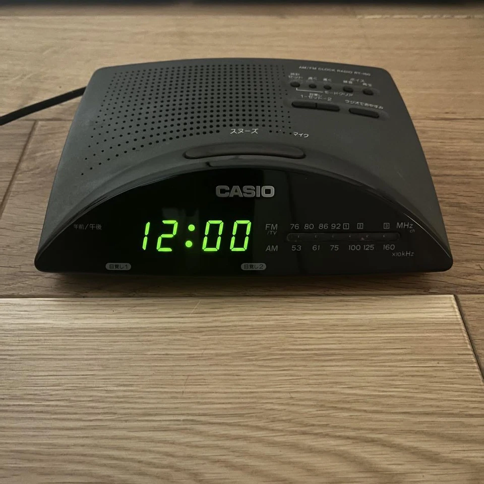 CASIO RT-150 AM/FM Clock Radio Voice Recorder Vintage Jap AS-IS for Parts No Box - Image 2 of 4