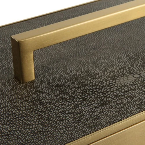 Uttermost 18111 Wessex 14 inch Classic Brass and Gray Faux Shagreen Box - Picture 7 of 9