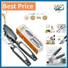 Can Opener 3-in-1 Manual Stainless Steel Kitchen Tool – Easy Twist, Smooth Edges