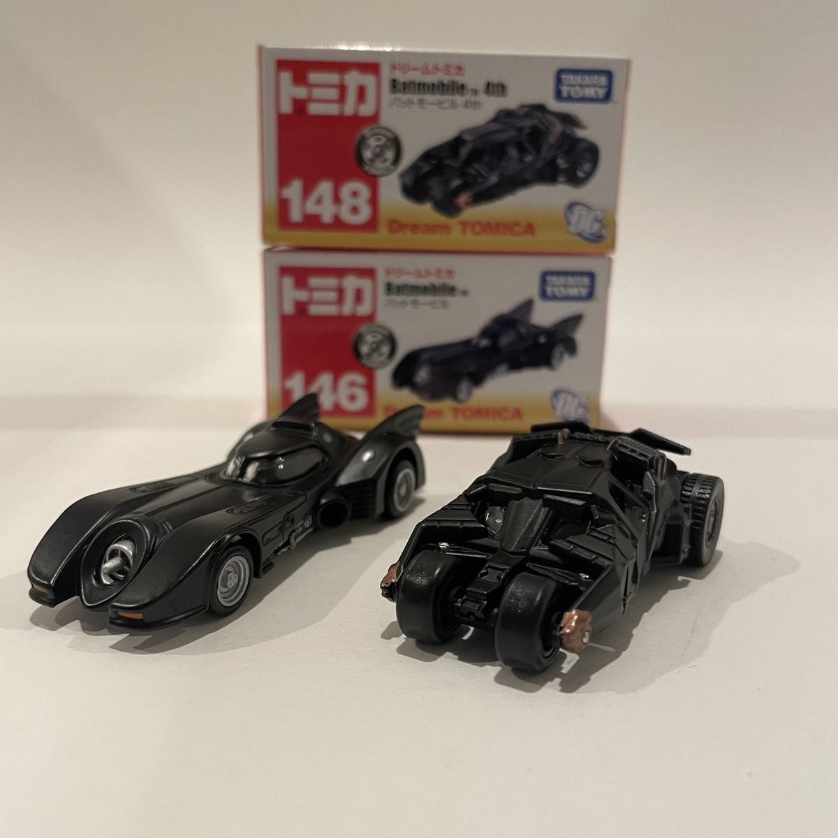 2pc Dream Tomica Batmobile 146 & 148 4th Dark Knight Tumbler 1989
