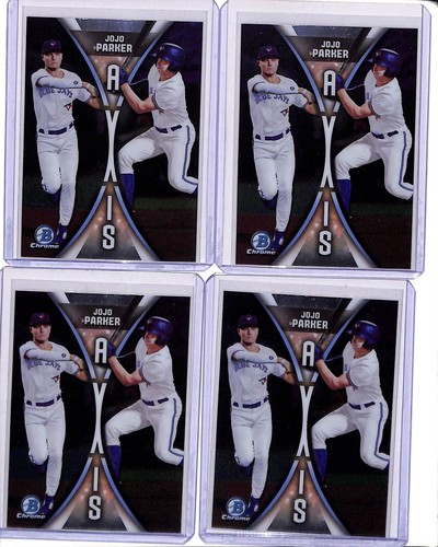 (4) Lot 2025 Bowman Chrome Draft Jojo Parker Axis #A-2 Blue Jays - Picture 1 of 2