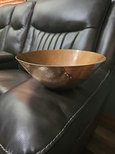 9.5 Inch Wide Hand Made Hammered Brass Bowl 4 Inches." Deep Singing Bowl "