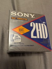 Sony MFD-2HD Mac Formatted FDHD 1.4 MB 3.5 Floppy Disks 10 Pack Sealed