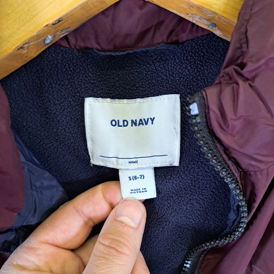 Лот из 2 мальчиков пуховик жилеты разрыв старый темно-синий размер маленький 6/7 многоцветный детский комплект на молнии - Изображение 3 из 4