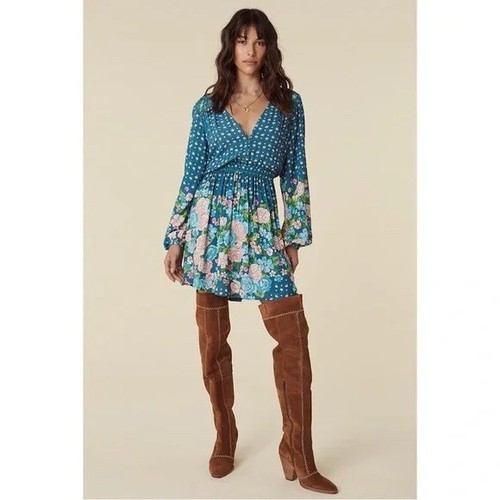 Spell & The Gypsy Collective Yellow Rose Playdress Cornflower Blue Size XS