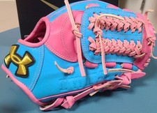 Under Armour Softball Glove Blue Pink All-Star Baseball Adult Used