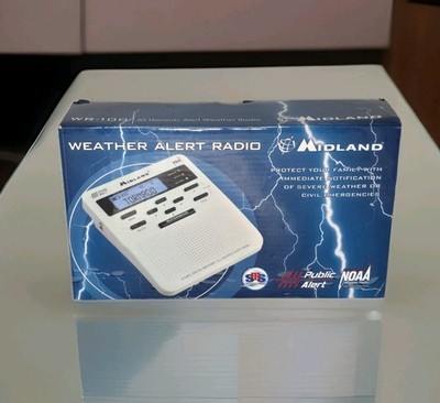 Midland Weather Alert Radio Storm Warning NOAA Alarm Tornado Hurricane WR-100 