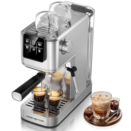 KEENSTAR 20BAR ESPRESSO MACHINE RAPID COLD BREW, HOT ICED COFFEE MACHINE SILVER