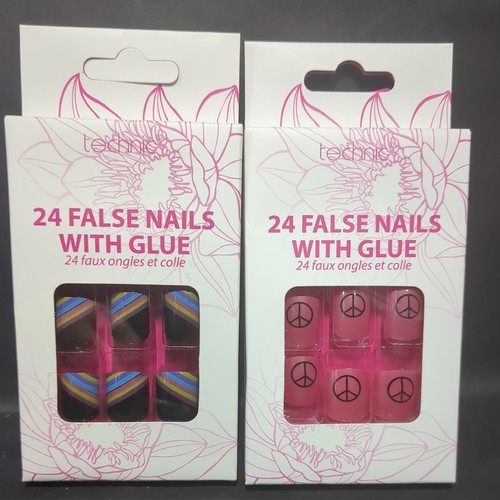 False Nails With Glue 2x Different Designs Two X 24 Technic - Picture 2 of 6