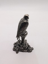 Vintage AR Brown Pewter Perched Bird 7.4cm Statuette