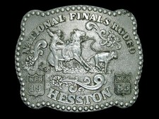 TC03133 NFR VINTAGE 1985 NATIONAL FINALS RODEO HESSTON COLLECTOR BELT BUCKLE