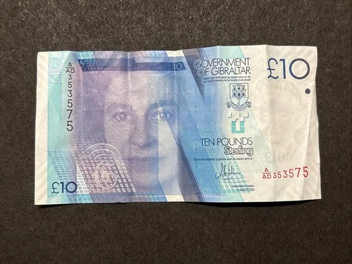 2016 Bank Of Gibralter £10 Banknote