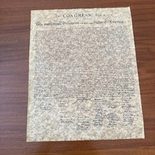 Declaration of Independence Parchment Print 12x15 Vintage Style Display