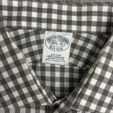 BROOKS BROTHERS Regent Non Iron Gray/White Supima Cotton Dress Shirt 16.5 - 36