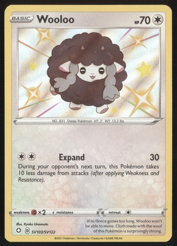 Wooloo Shining Fates Shiny Vault 2021 SV103/SV122 Holo Shiny Rare Pokemon NM