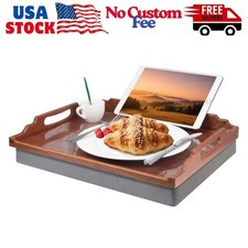 Lap Desk with Cushion,Wooden Bed Tray Table for Eating,Lap Tray in Recliner,...