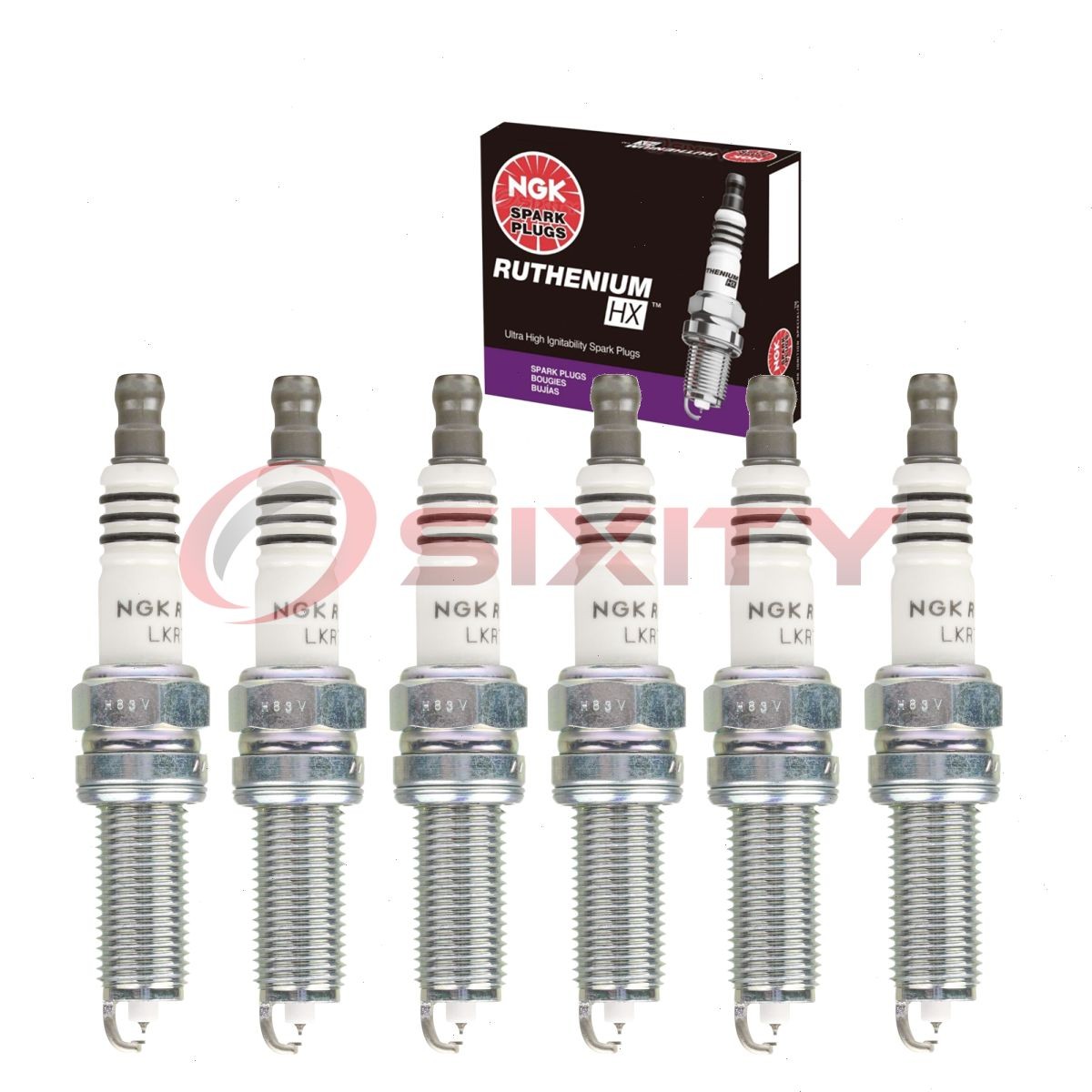 6 pcs NGK Ruthenium HX Spark Plugs for 2007-2008 Freightliner Sprinter 3500 yw