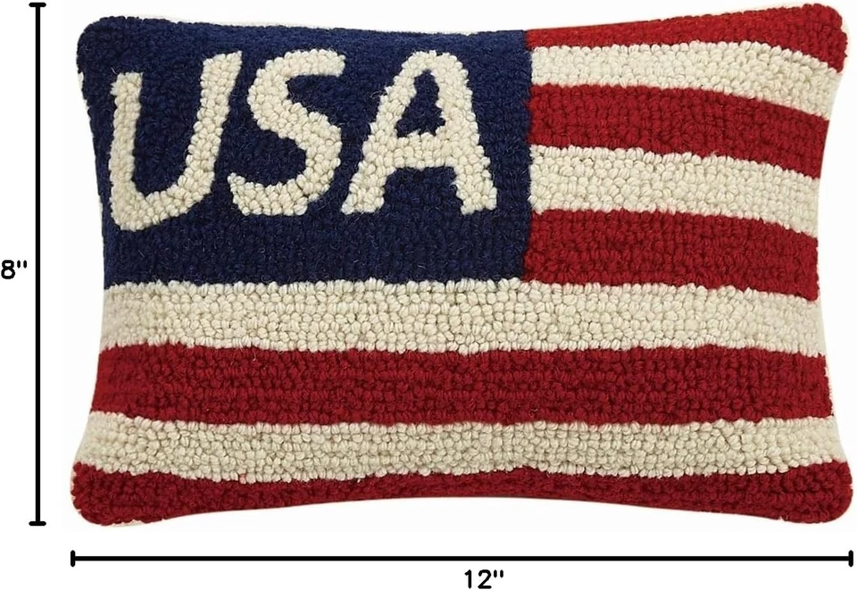 Elegante almohada de felpa de 8" x 12" - diseño de rayas con bandera para cualquier ocasión Foto 3 de 3