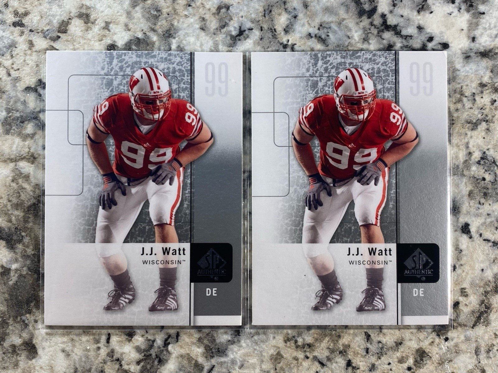 (2) 2011 SP Authentic J.J. Watt Rookie RC #57 Lot Wisconsin Texans