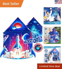 Rocket Ship Play Tent with Blast Off Button - Ultimate Spaceship Tent with Ca...