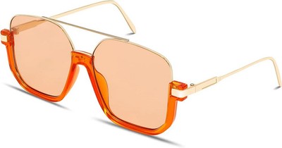 Retro Oversized Aviator Sunglasses for Women Men Square Double Bridge Pilot Sun 