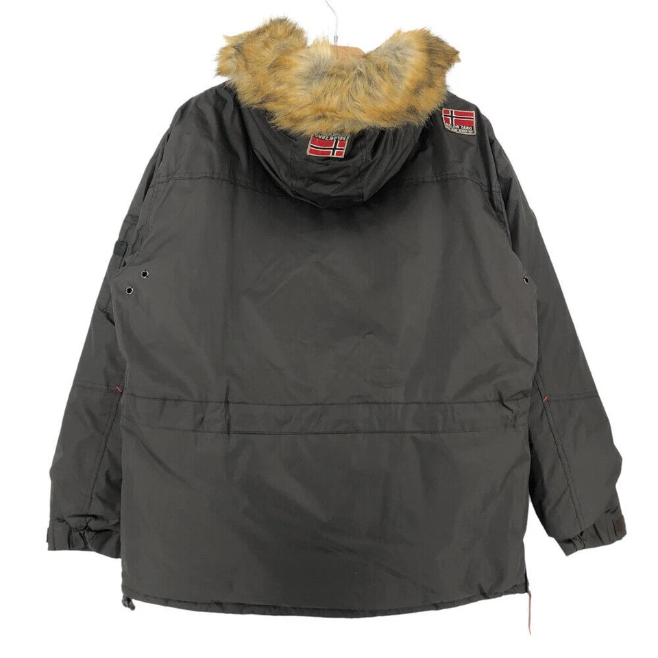 Geographical Norway Hombres CORPORATE BROWN Anorak Chaqueta Abrigo Parkat Talla L Foto 2 de 4