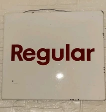 Mobil  Vintage Porcelain Pump Plate Sign Mobil Regular Gas