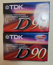 TDK D90 Type I Dynamic Performance Blank Cassette Tapes Lot of 2 NEW SEALED