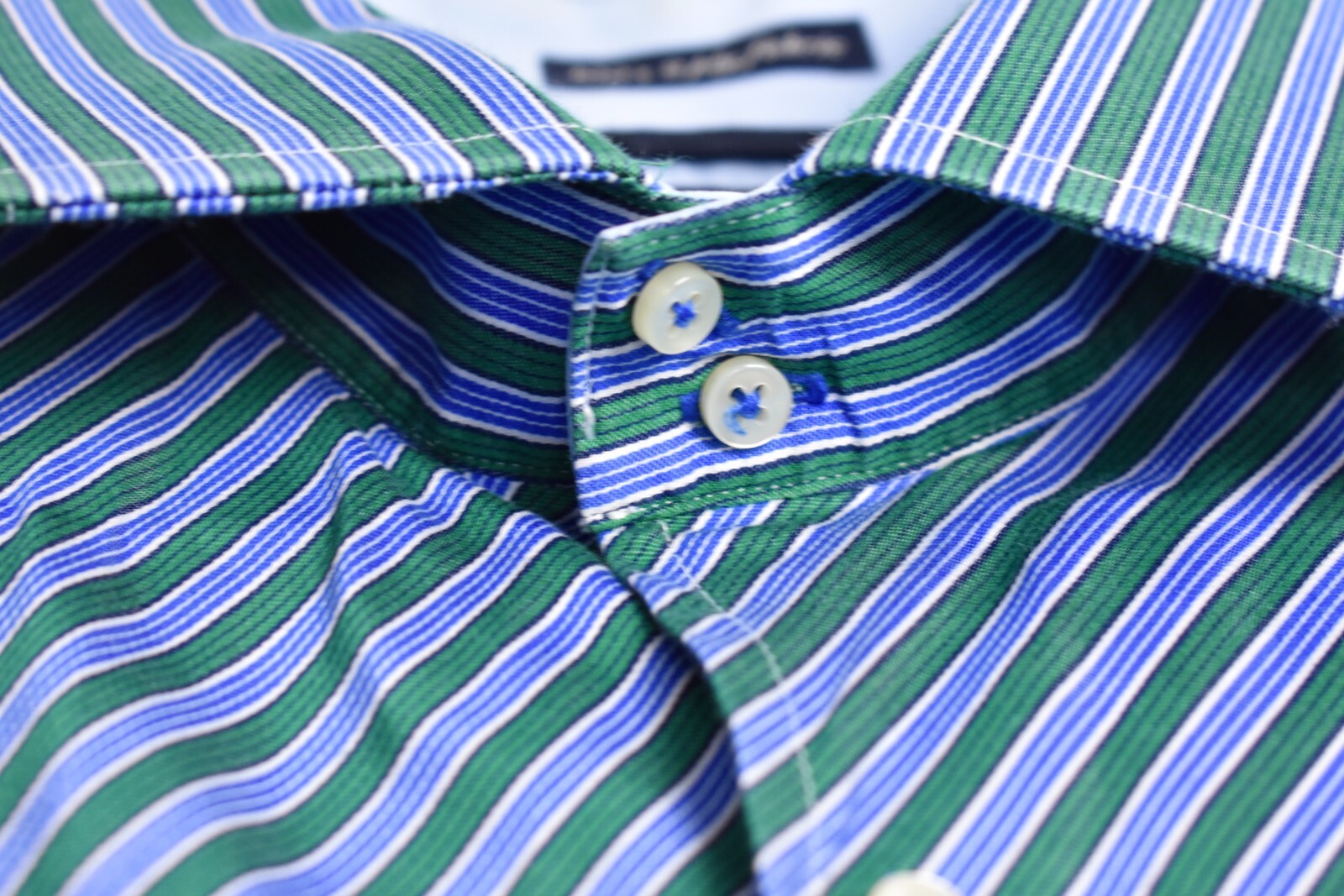 Tommy Hilfiger Green/Blue Diagonal Striped Spread… - image 3