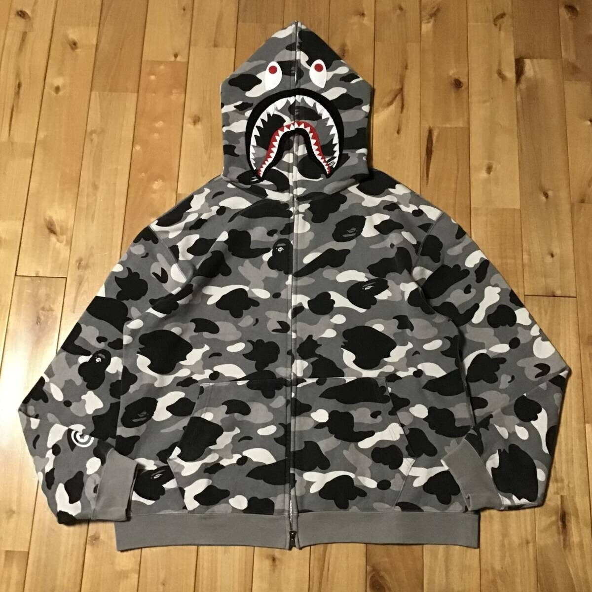 NFS exclusive BAPE camo shark full zip hoodie NIGO Gray A