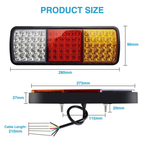 2 X 75 LED Tail Lights Stop Reverse Indicator 12V Ute Trailer Caravan Truck Boat - Picture 10 of 14