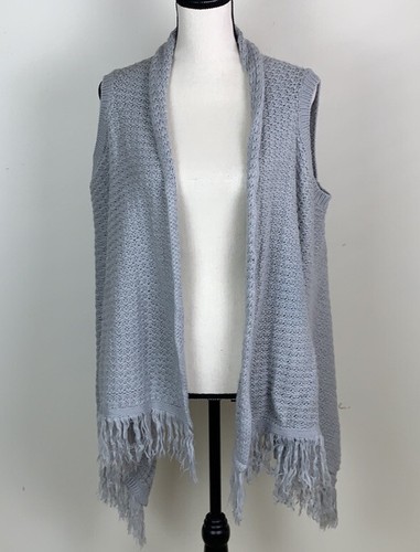 En Creme sweater vest waterfall fringe 