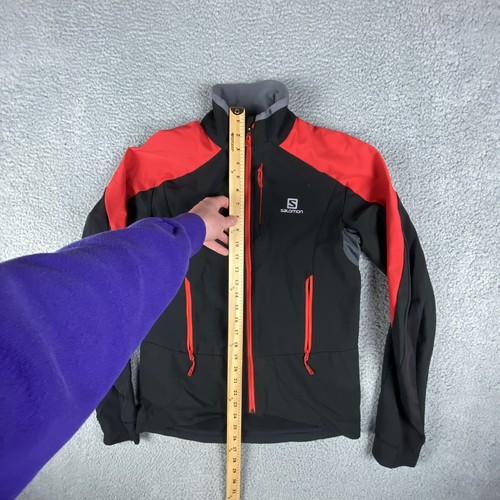 Salomon Jacket Mens Small Black Clima Wind Full Zip Windbreaker Running Training - Picture 5 of 9