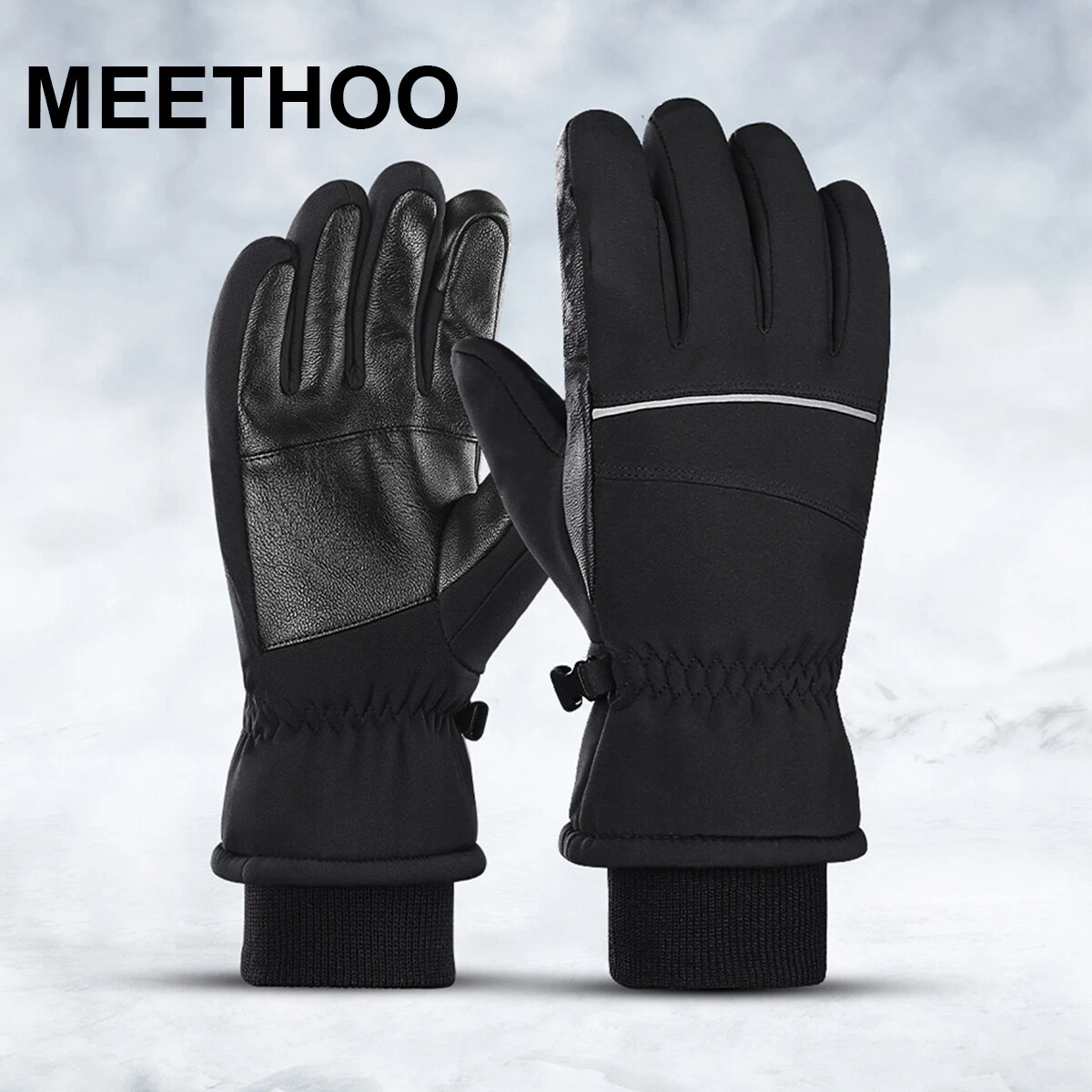 Winter Thermal Gloves Waterproof Touchscreen Ski Gloves with Windproof Cuff
