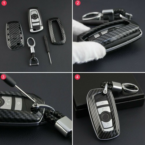 Carbon Fiber Remote Car Key Fob Cover Case Shell Holder For BMW 5 X3 X5 ...