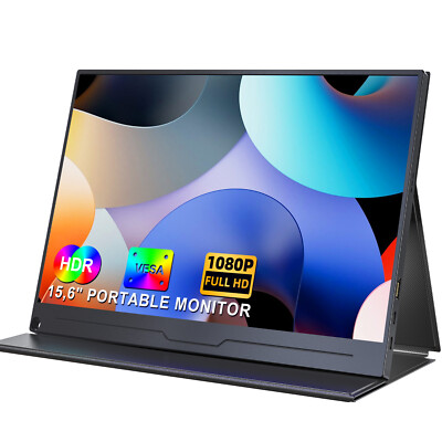Portable Monitor For Laptop 15.6'' FHD 1080P Travel Monitor USB-C & HDMI Computer