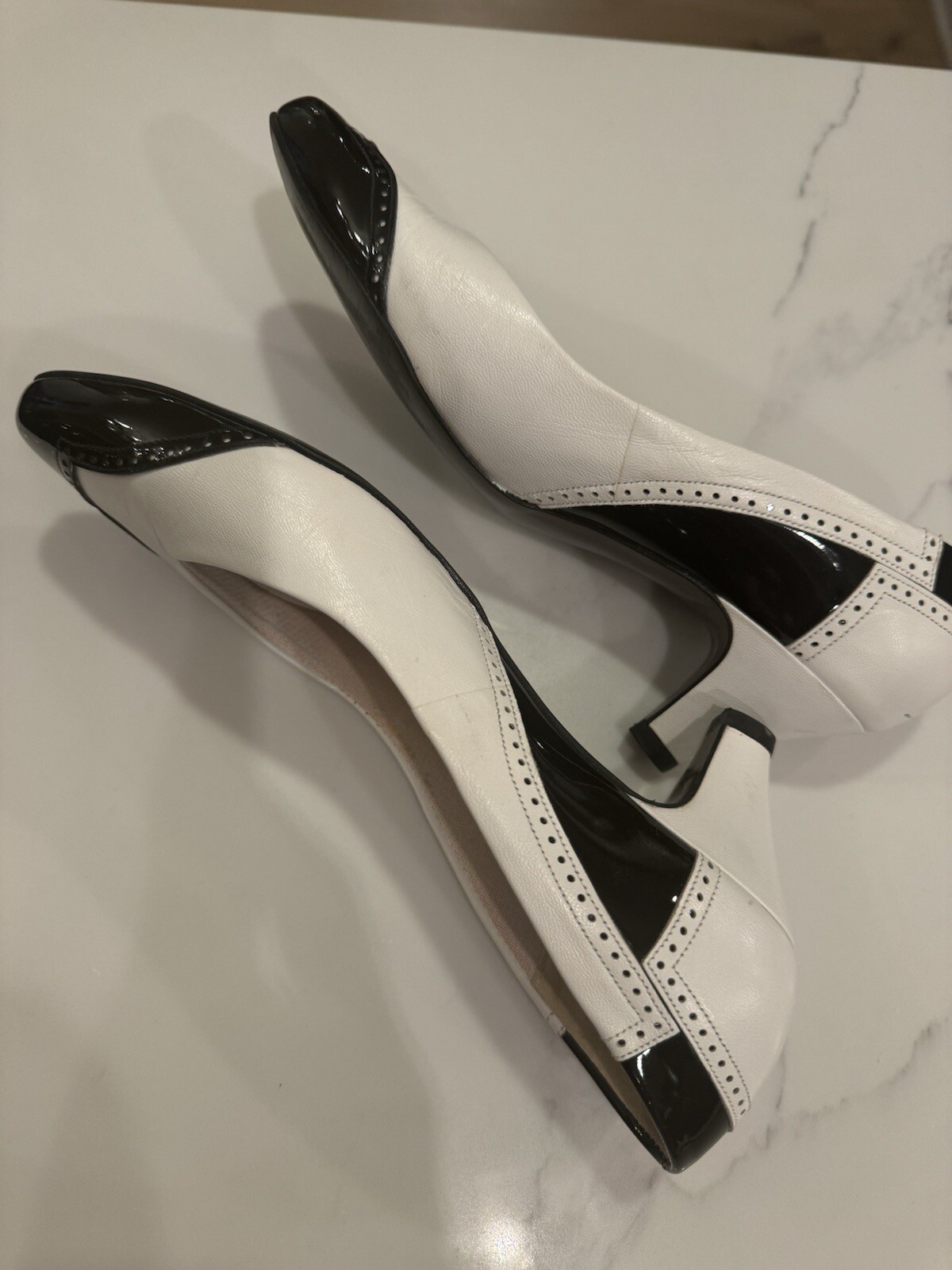 VTG Shelby Comfort Flex Pumps Heels Size 6.5 Black & White 60s Style ...
