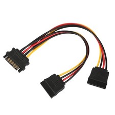 New 15 Pin Y Splitter Cable Adapter Male to Female for Hard Drive Connection
