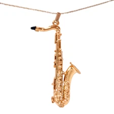 Tenor Sax Necklace, Gold, Harmony Collection