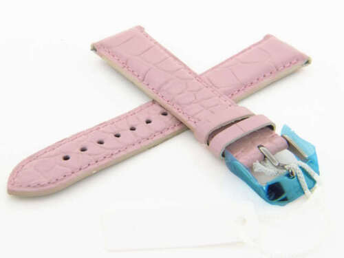 Michele 16mm Pink Floral Metallic Gold Shimmer Leather Watch Strap NWT Unique Genuine Michele 16mm Floral Pink Genuine Leather Watch Band  main image 3