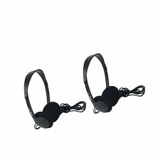 Uninex HE03: On-Ear Stereo Headphones w/ 3.5 mm Right Angle Plug, Black *2-PACK*