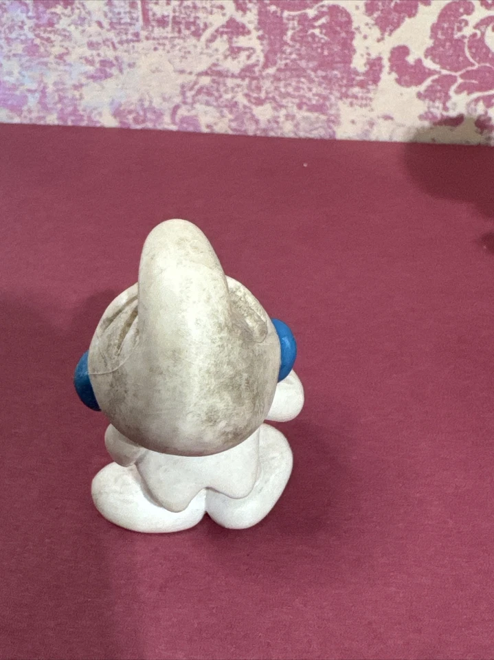 Smurfs 20216 RARE Tuxedo W/ RED BOW TIE Smurf Vtg 1985 & 1983 SERVER SMURF - Image 4 of 4