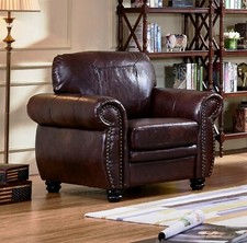 Burgundy Leather 3 Seater, 2 Seater or Armchair, Footstool Sofa Suite  HIGHBURY.