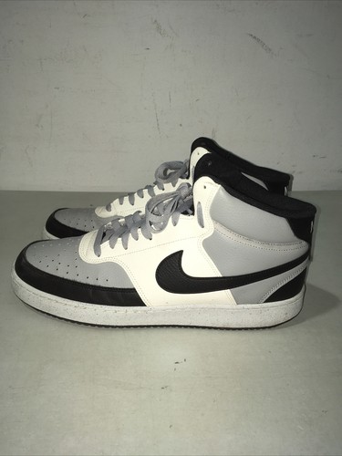 Nike Men Court Vision Mid White/Gray/Black Size 12