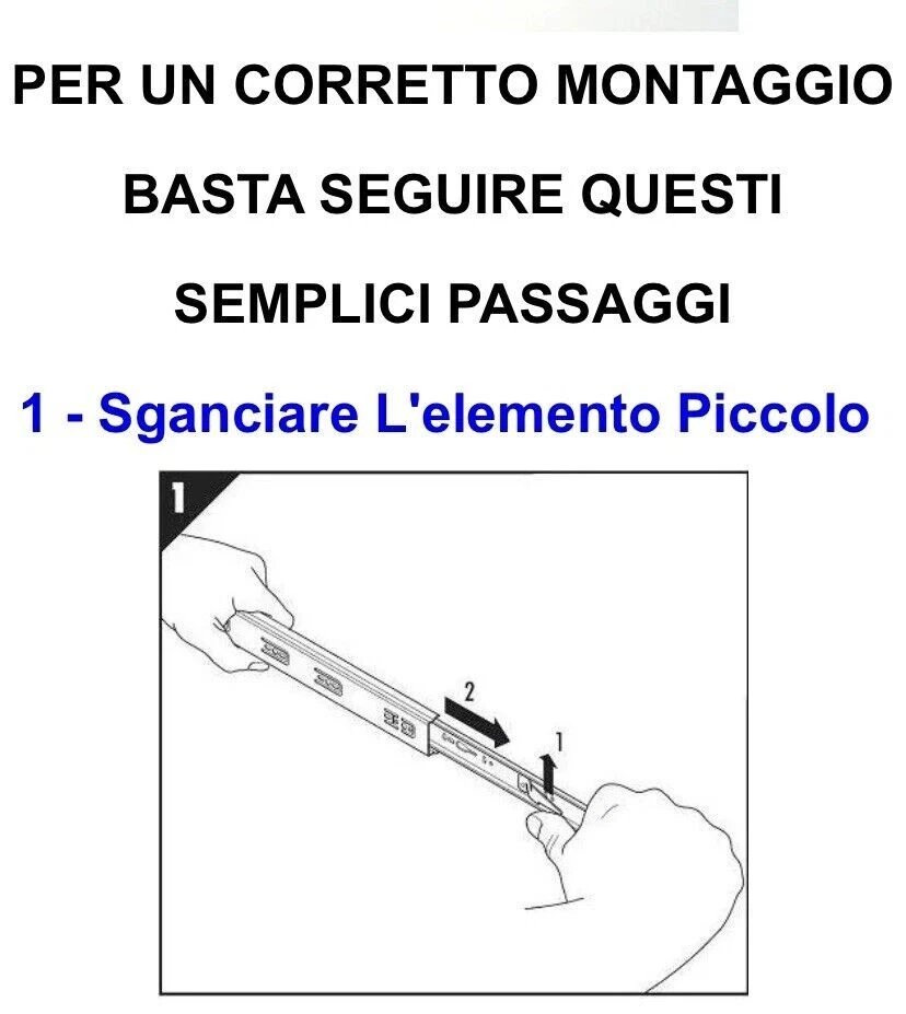 COPPIA GUIDE PER CASSETTI SOFT CLOSE ESTRAZIONE TOTALE PORTATA 45KG DA 25 A 50CM - Immagine 4 di 4