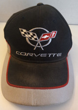 Corvette Black Hat Cap Strap Back GM